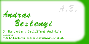 andras beslenyi business card